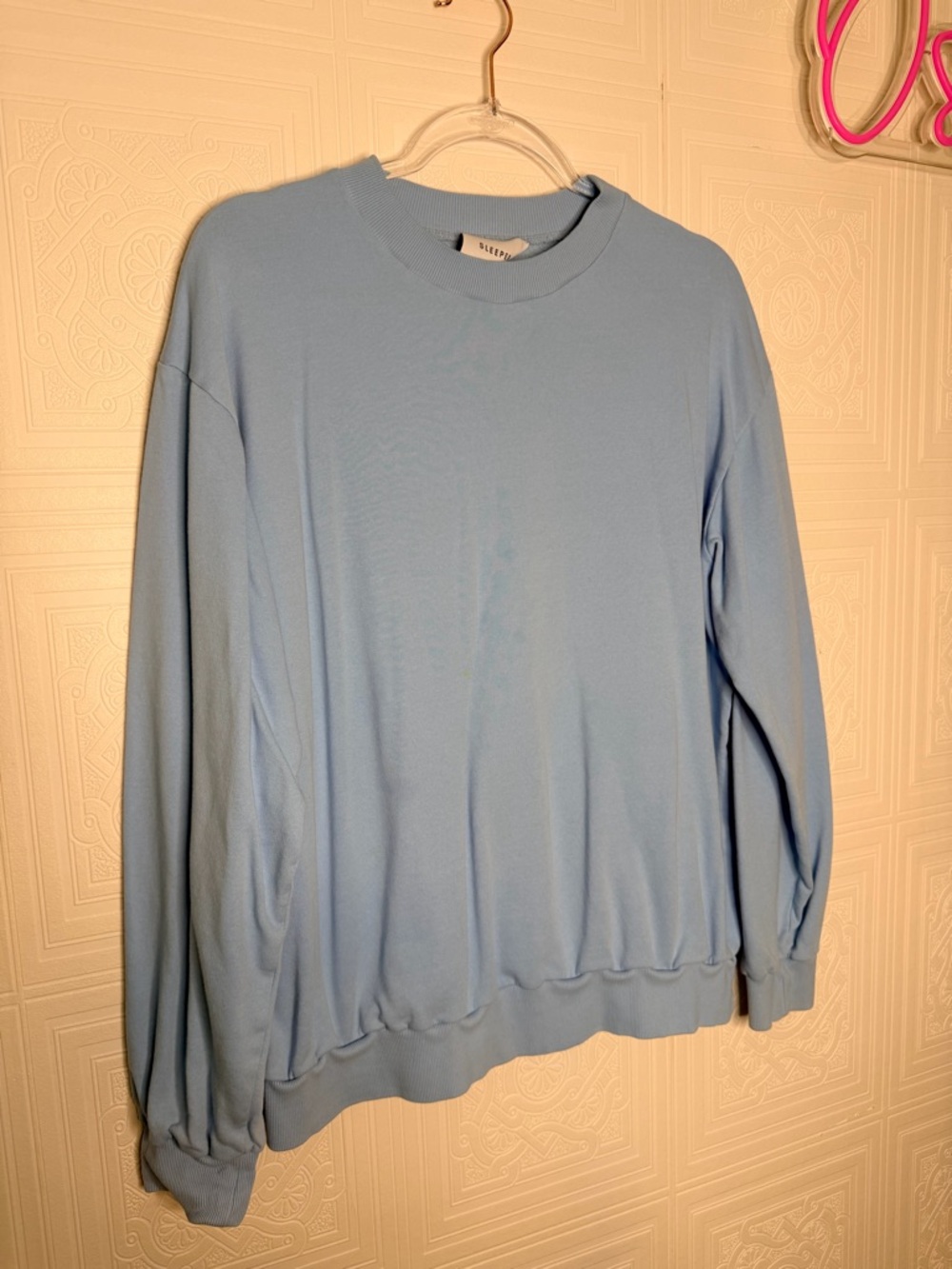 Sleeper Diana Athpleasure Sweatsuit Short Set Baby Blue White Collar XL - Picture 5 of 15